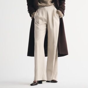 Abercrombie & Fitch Cream / Ash Curve Love Sloane tailored wide leg pant